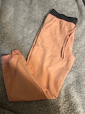 Betsey Johnson Peach jogger scrub pants